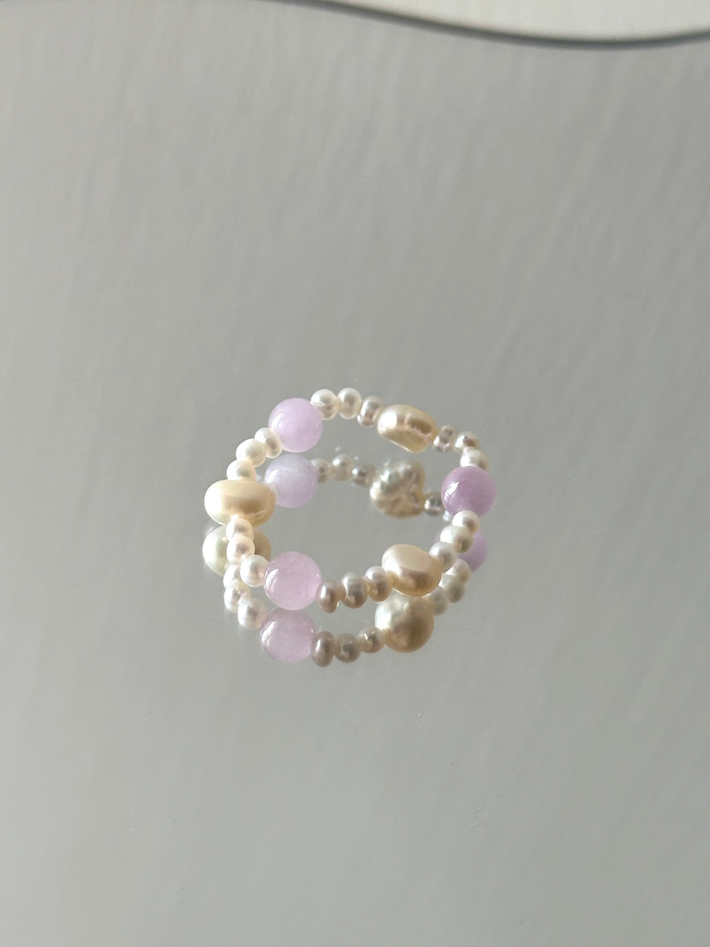 紫鋰輝石珍珠釋憂戒指2.0