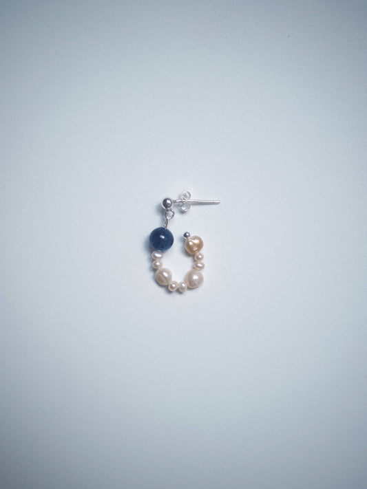 Pearlson 海天一色・藍紋瑪瑙淡水珍珠垂墜耳環